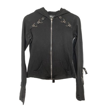 Grunge Y2K Hoodie Zip Œillets Métal