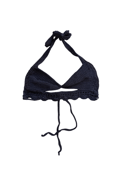 Top noir Y2K en maille 