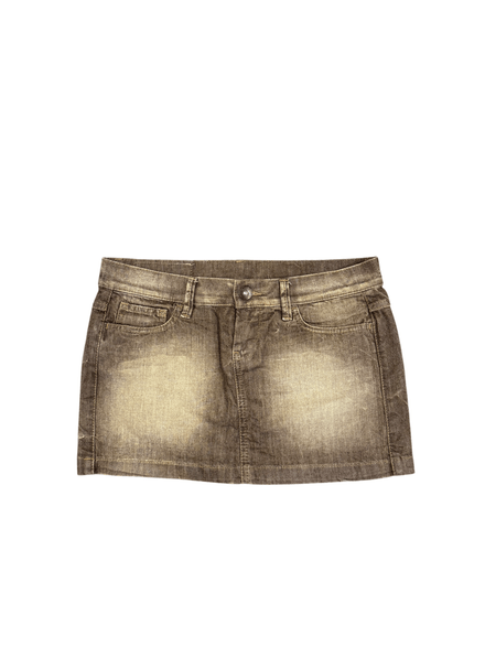 Mini jupe brune délavée « Benetton Jeans » 