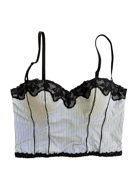 Corset rayé noir et blanc