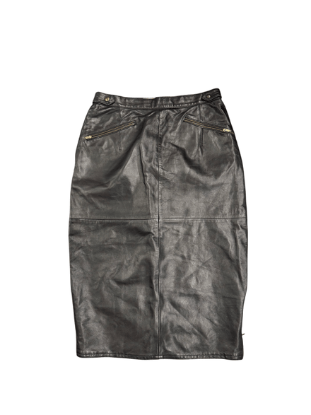 Jupe crayon « Iceberg » noir en cuir 