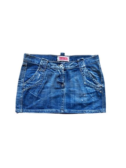 Mini jupe en jeans “PL.E.A.SE” Y2K 
