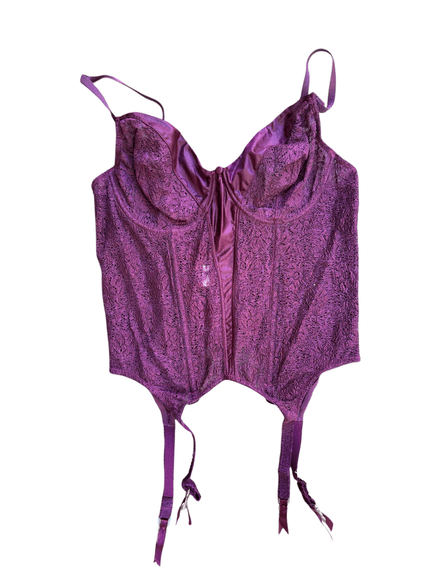 Corset porte-jarretelles violet prune