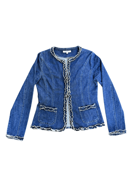 Veste en jean double fermeture 