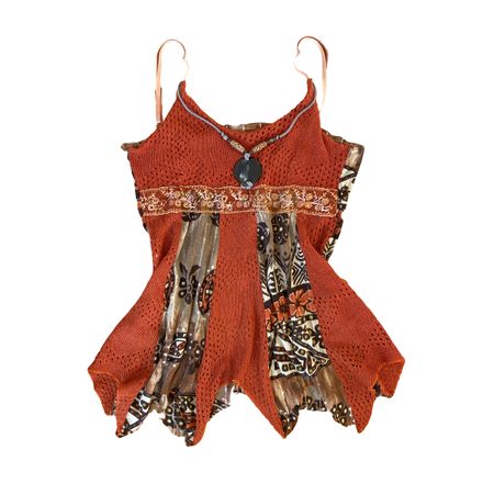 Y2K Boho Patchwork Top