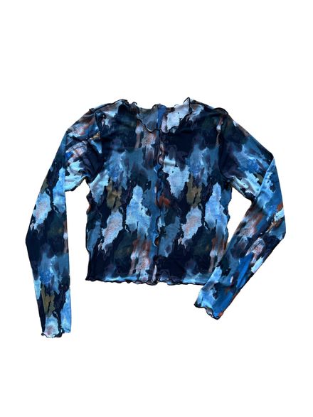 Top en mesh Y2K avec couture apparente 