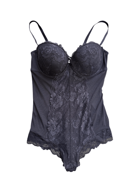 Body « Nymos » Y2K noir avec dentelle noire