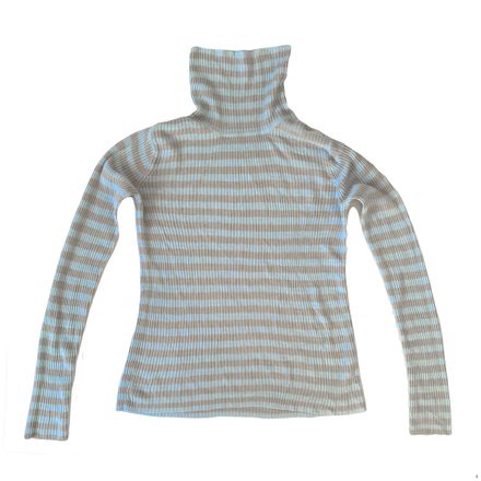 Y2K Striped Turtleneck grey et baby blue