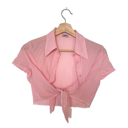 Vintage Top Noué Rose Pastel