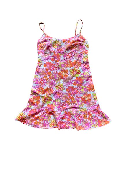 Robe fleuri rose et orange “IA.NA.” Y2K 
