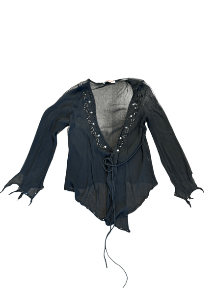 Cardigan en mesh « Kor@kor » à sequins 
