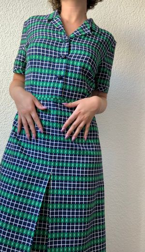 Robe vintage vert bleu