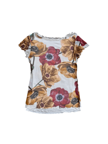T-shirt «  SusyMix » avec fleur rouge et jaune 