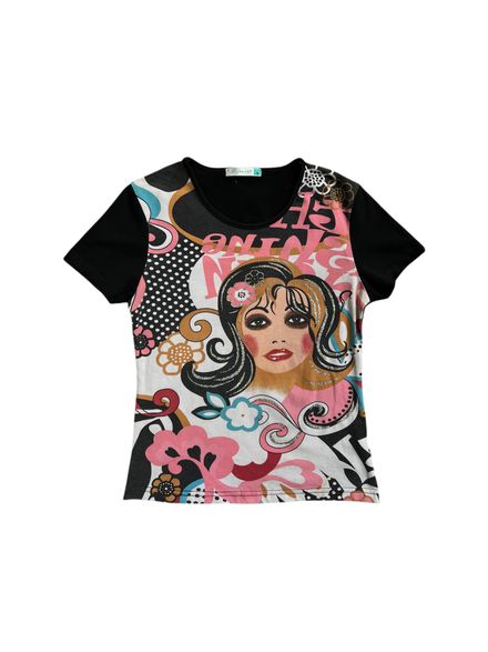T-shirt noir « Louise FD » à imprimé 
