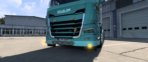 [b_grill  tuning part]  DAF XD  front bumper extension with Jumbo high beam