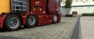 [right exhaust tuning part] Scania NG Sidebars for sideskirts