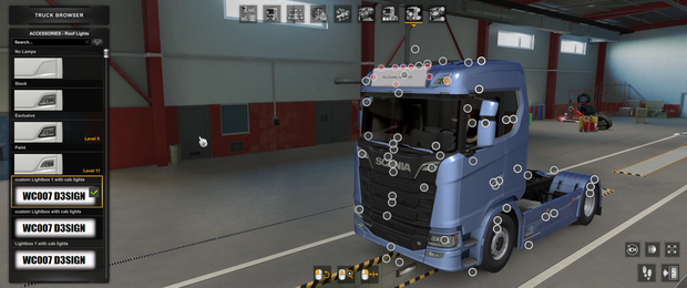 [roof lights tuning part] Scania NG custom lightbox with cab lights 