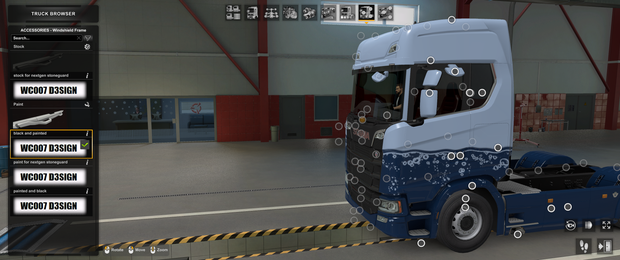 [frnt_window_frame tuning part] Scania  NG semi black painted window frame