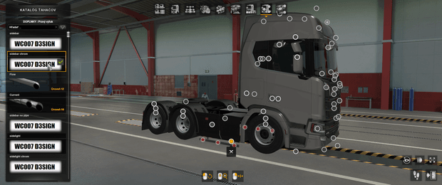 right exhaust tuning part] Scania NG Sidebars for sideskirts