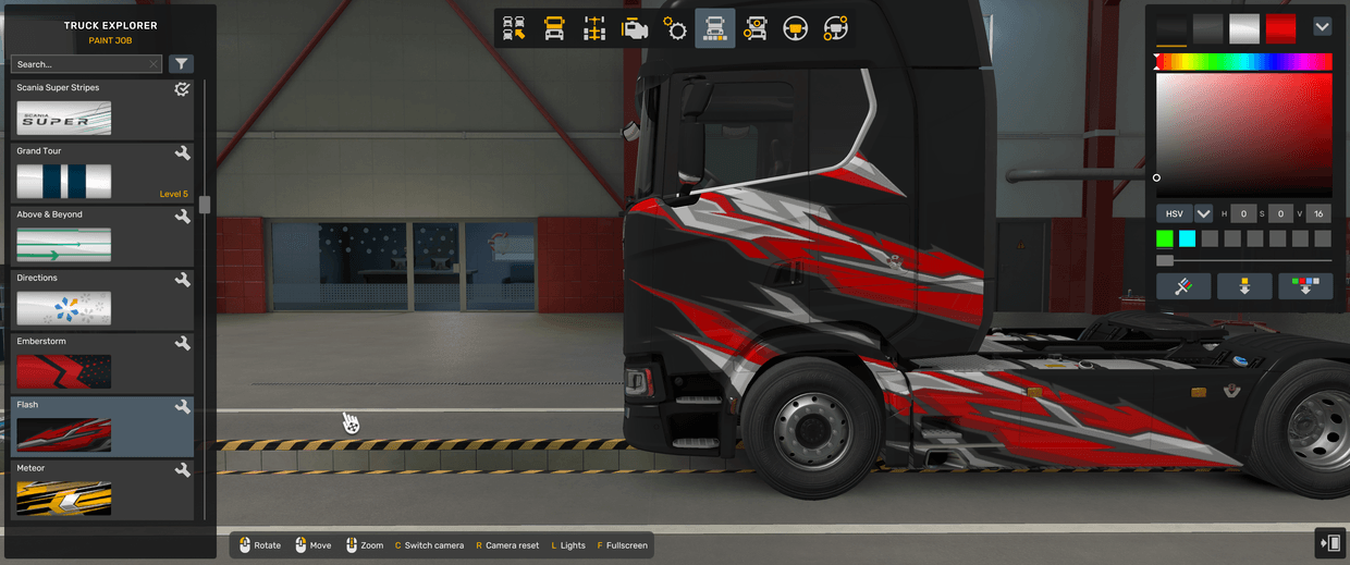 [f_fender tuning part] Scania NG front fender with full painted b_detector