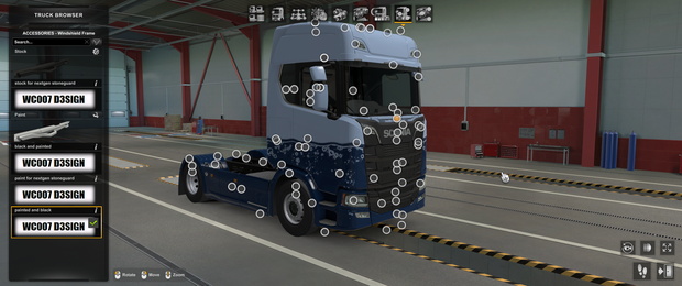 [frnt_window_frame tuning part] Scania  NG semi black painted window frame
