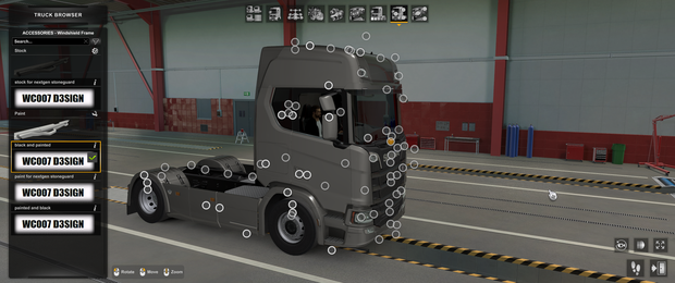 [frnt_window_frame tuning part] Scania  NG semi black painted window frame