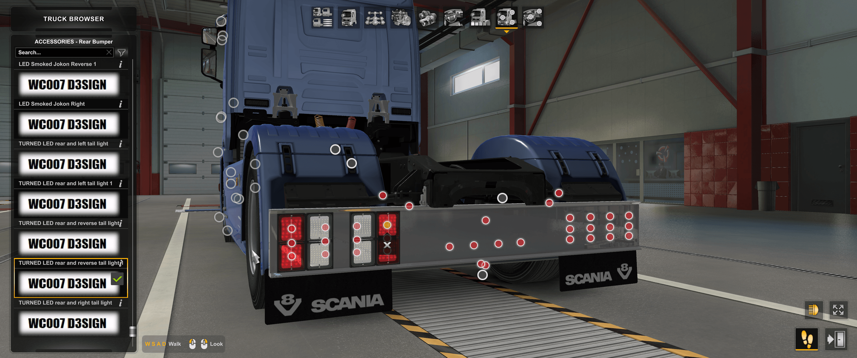 [rear bumper tuning part] Scania NG rear bumper double led lights ...