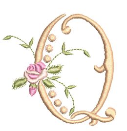 Monogrammes de Fleurs Q single monogram
