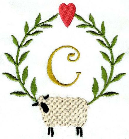 Folk Art Monograms 2 (Sheep)