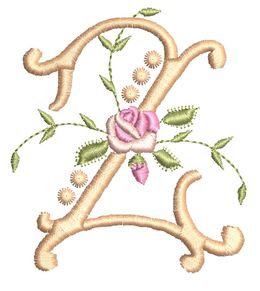 Monogrammes de Fleurs Z single monogram