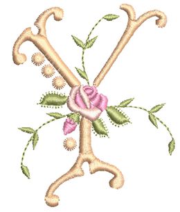 Monogrammes de Fleurs Y single monogram