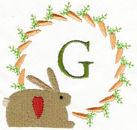 Folk Art Monograms 12 (Rabbit)