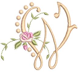 Monogrammes de Fleurs W single monogram