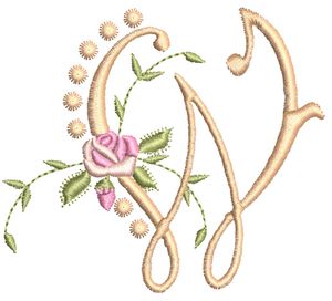 Monogrammes de Fleurs W single monogram