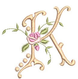 Monogrammes de Fleurs K single monogram