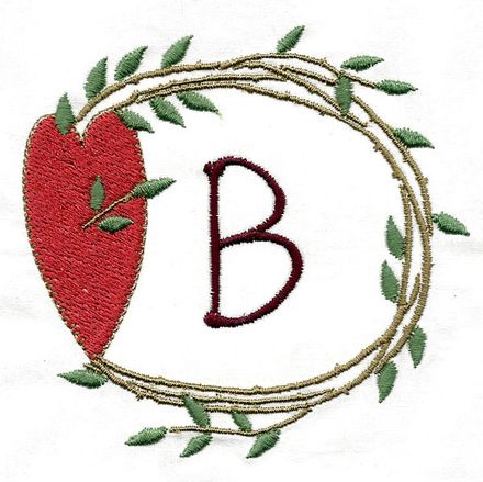 Folk Art Monograms 18 (Heart)