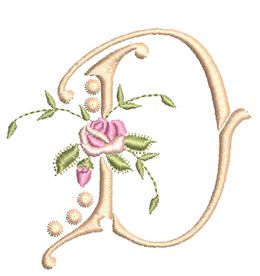 Monogrammes de Fleurs D single monogram