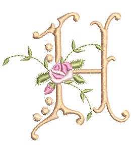 Monogrammes de Fleurs H single monogram
