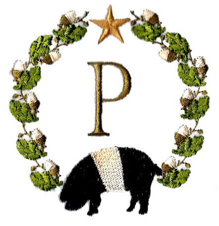 Folk Art Monograms 7 (Pig)