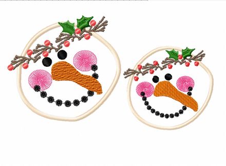 Applique snowman head...2 sizes