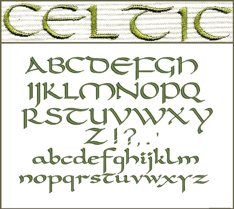 Celtic Font #1 size.......THREE QUARTERS INCH