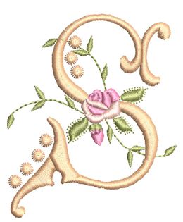 Monogrammes de Fleurs S single monogram
