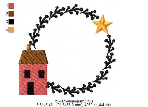 Folk Art Monograms 3 (House)