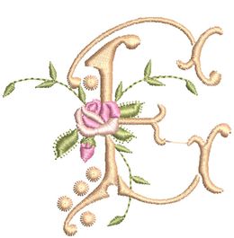 Monogrammes de Fleurs E single monogram