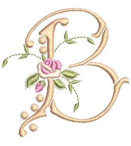 Monogrammes de Fleurs B single monogram