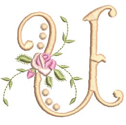 Monogrammes de Fleurs U single monogram
