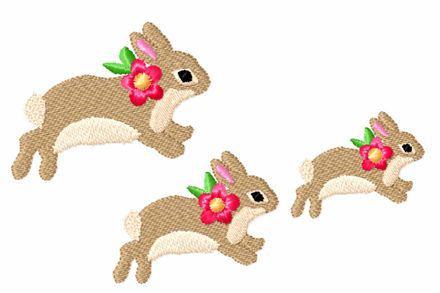 3 Gambolling Bunnies 