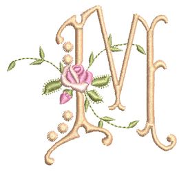 Monogrammes de Fleurs M single monogram