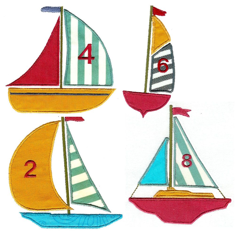 Applique Basic Short - Sailboats main image 1