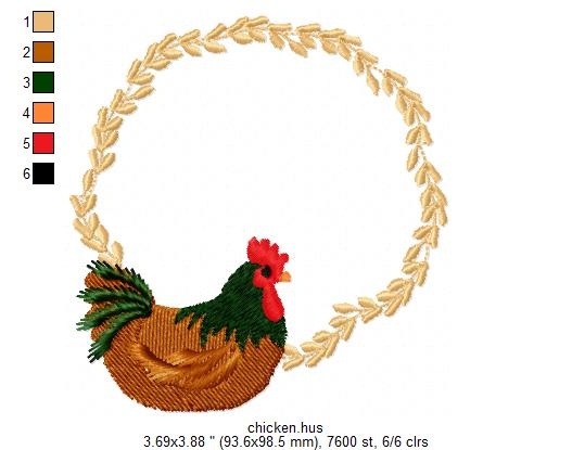 Folk Art Monograms 13 (Rooster)